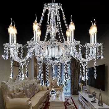 Geniune K9 CLEAR Crystal 6/8/10/15/24/32 Arms Chandelier Candle Water Droplet