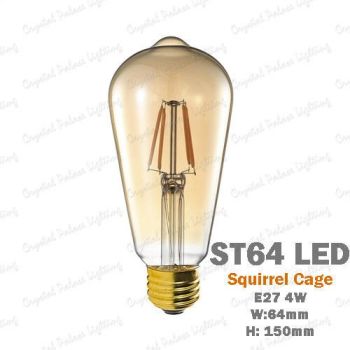 6 x E27 LED 4W Vintage Filament Antique Style Edison Light Bulbs - ST64