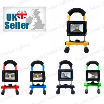 10W LED  5 Colours Floodlight Rechargeable Light Outdoor Cool White