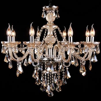 Genuine K9 Crystal Chandelier CHAMPAGNE SILVER Pendant Light