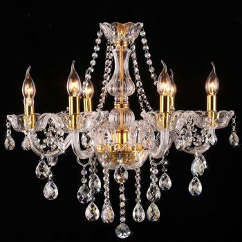 Genuine K9 Crystal 6/8/10/15/24 Arms Clear and Golden Chandelier Pendant Ceiling Light