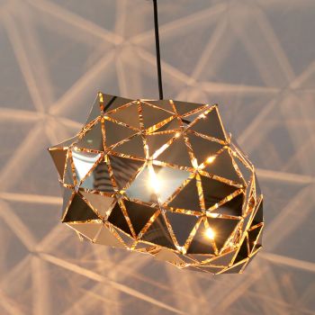 Stainless Steel Triangle Pattern Mirror Finish Irregular Design Pendant Light