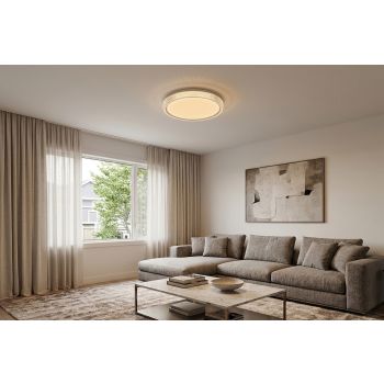 WDW Lumina Crystal-Rimmed Low Profile LED Ceiling Light with Remote Control 50cm