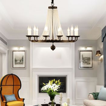 BLACK Post Modern Pendant Chandelier Genuine K9 Crystal Metal Body 6,8,10,12 Arms