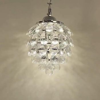 3 LED Colours Genuine K9 Clear Crystal Hallway Pendant Ceiling Light Chandelier Lamp