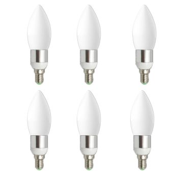 6 x E14 Warm White LED Bulb Frost Cover Candelabra Candle Shape for Chandelier