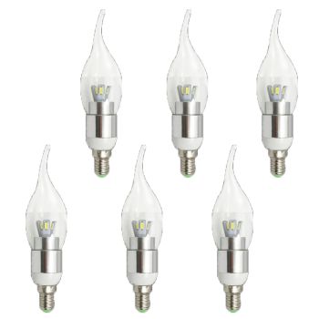 6 x E14 5W Dimmable LED Bulbs Chandelier Candelabra Candle Light Bulb
