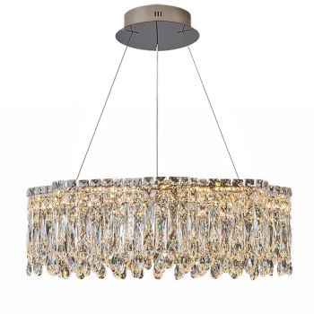 WDW Luxe Elegance Crystal LED Chandelier Pendant Light with Remote Control 3 Colours + Dimmable 60cm