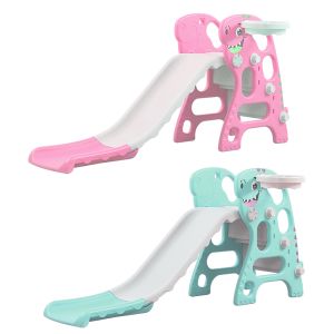 SHARK 2 in 1 Foldable Childrens Kids Baby Slide/Basketball Stand Indoor Outdoor