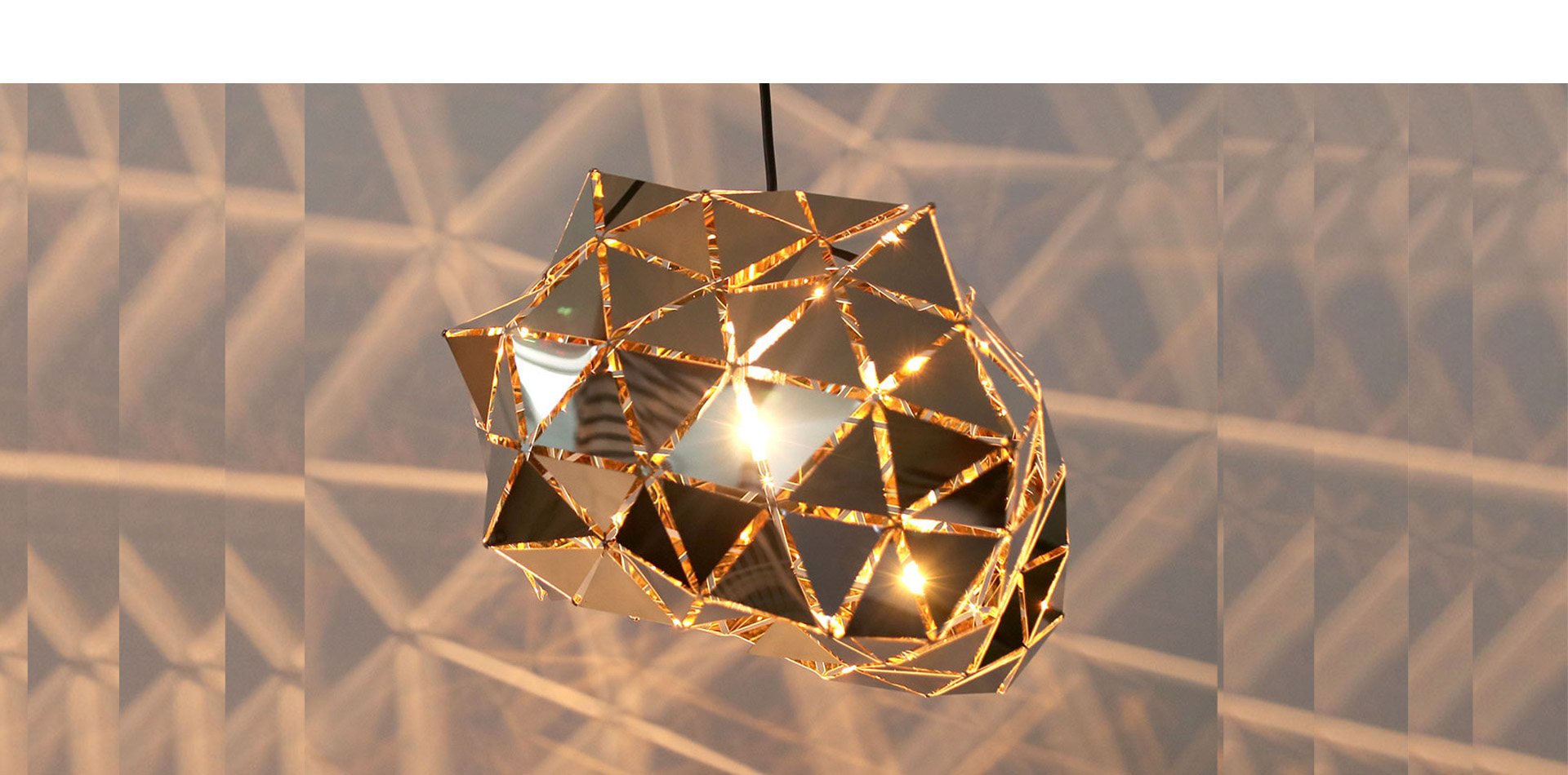 Triangle Pattern Mirror Finish Irregular Design Pendant Light